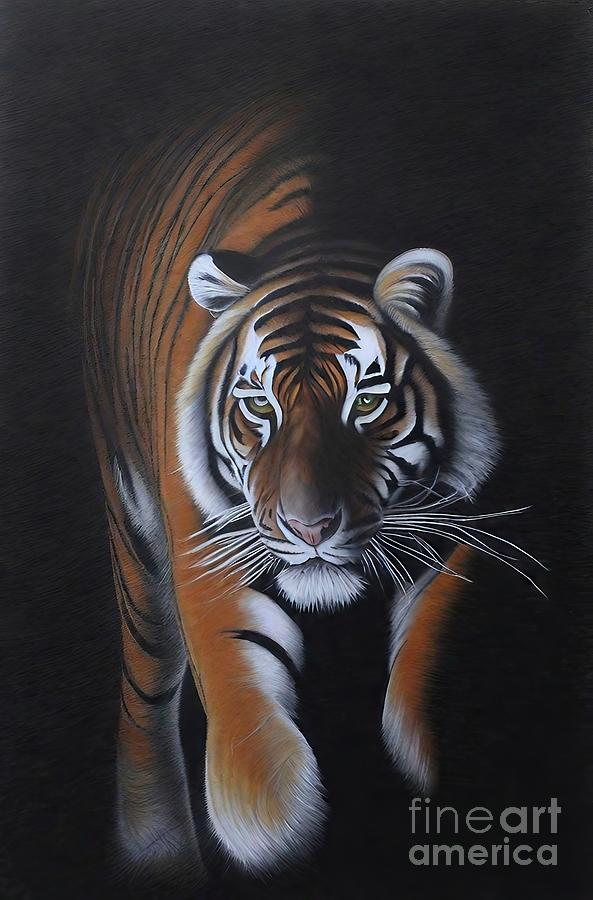 Wildlife Painting - Painting Tiger tiger animal background wildlife w by N Akkash