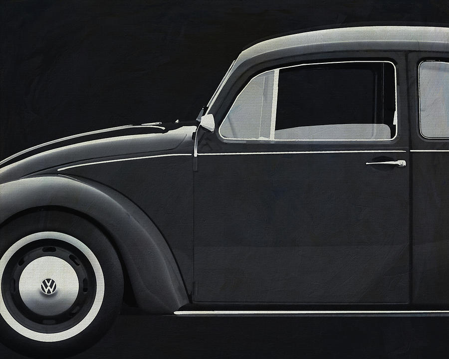 Painting Volkswagen Beetle in black and white Painting by Jan Keteleer