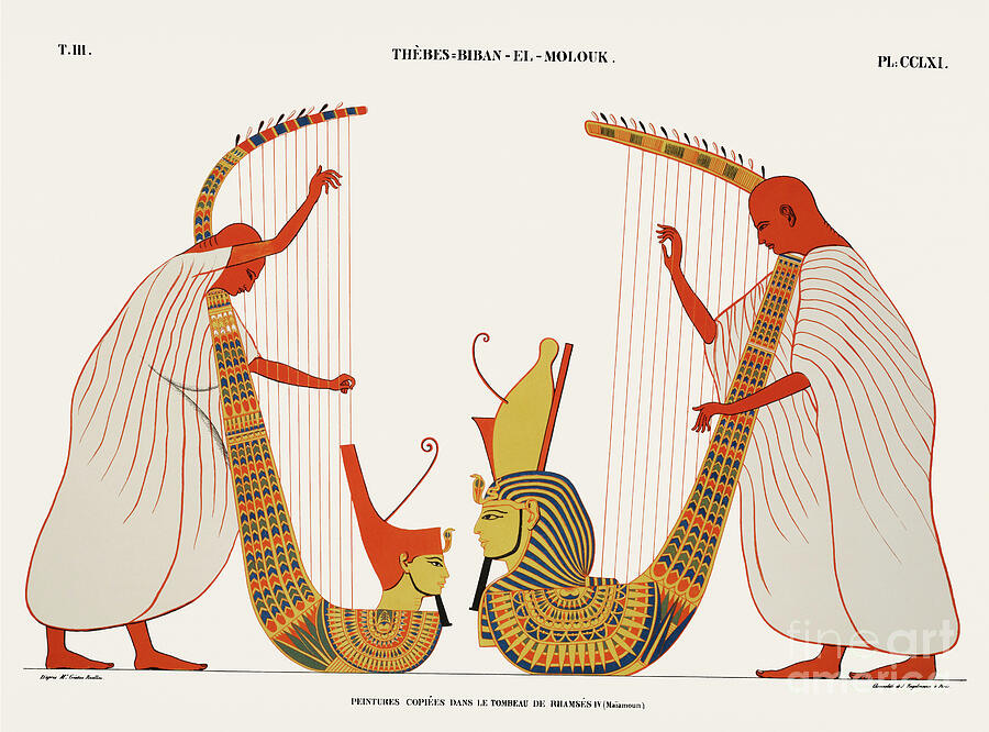 Music Digital Art - Paintings from the tomb of Ramses IV by Diane Hocker