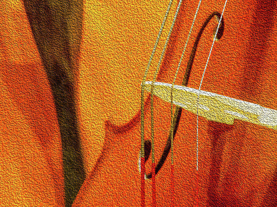 Pair of Bass Violins Oil Render Digital Art by SR Green