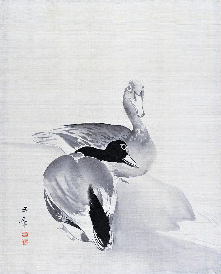 Pair of Ducks - Digital Remastered Edition Painting by Kawabata Gyokusho