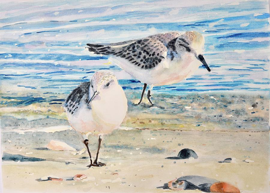 Pair of Sanderlings Painting by Patty Kay Hall