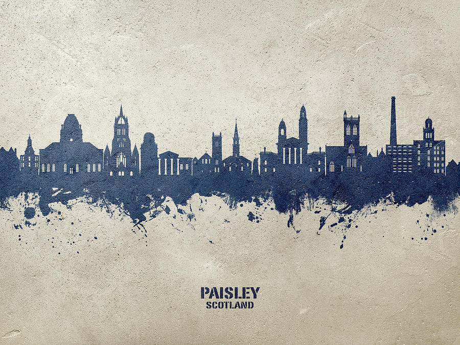 Paisley Scotland Skyline #08 Digital Art by Michael Tompsett