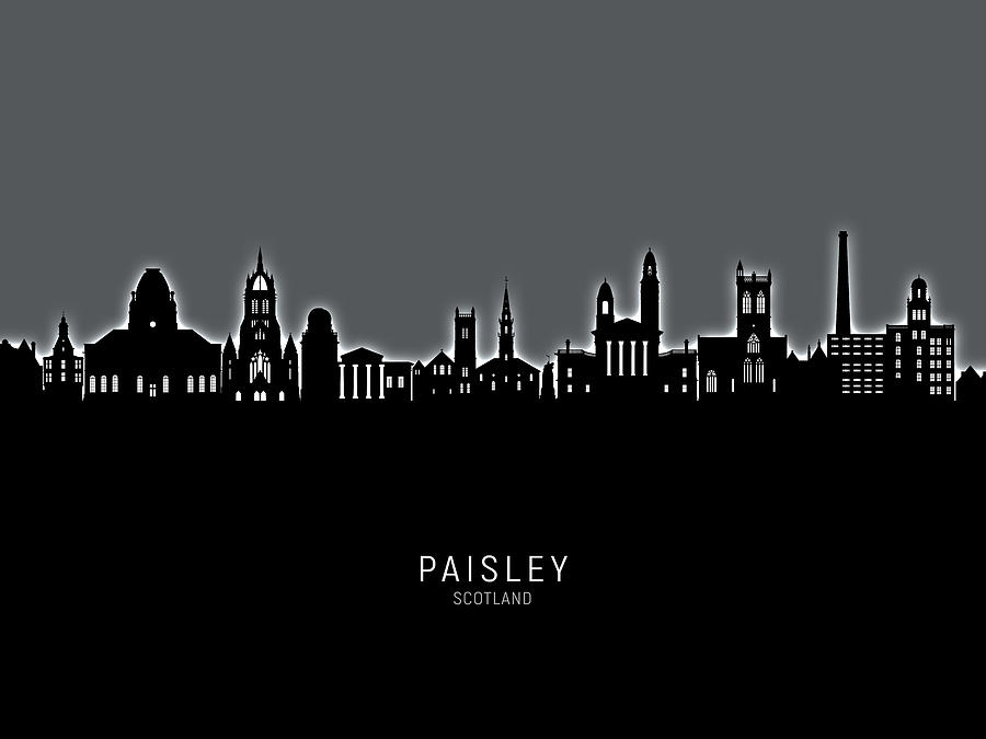 Paisley Scotland Skyline #11 Digital Art by Michael Tompsett