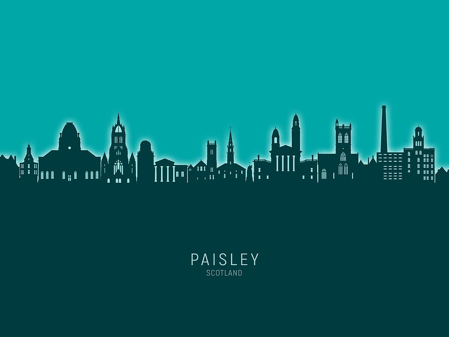 Paisley Scotland Skyline #12 Digital Art by Michael Tompsett