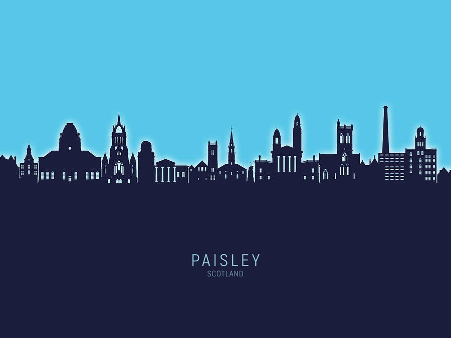 Paisley Scotland Skyline #13 Digital Art by Michael Tompsett