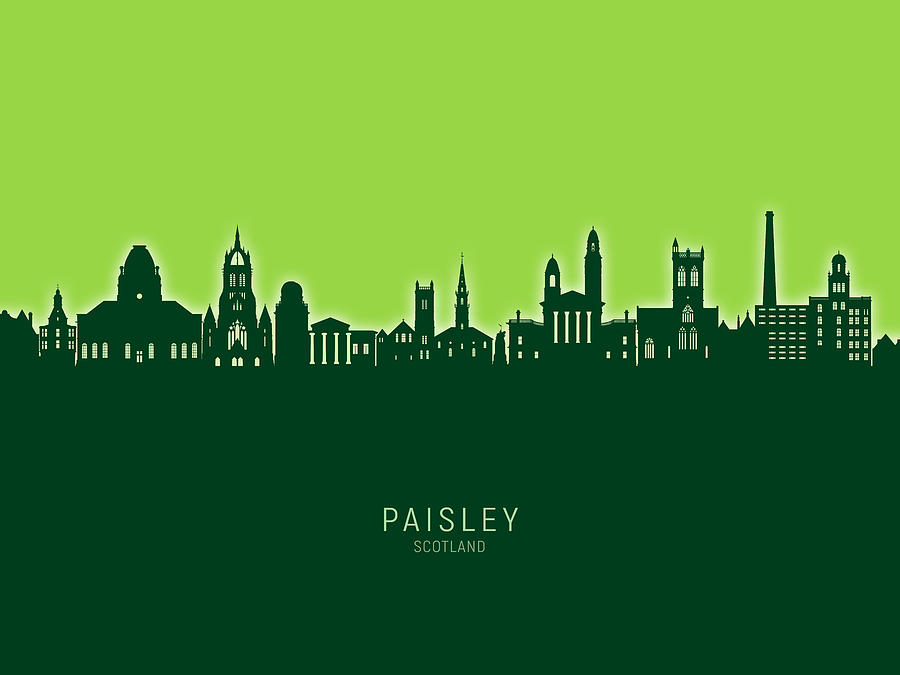 Paisley Scotland Skyline #14 Digital Art by Michael Tompsett