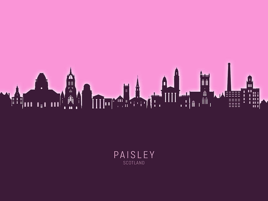 Paisley Scotland Skyline #15 Digital Art by Michael Tompsett
