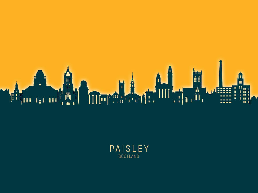 Paisley Scotland Skyline #17 Digital Art by Michael Tompsett