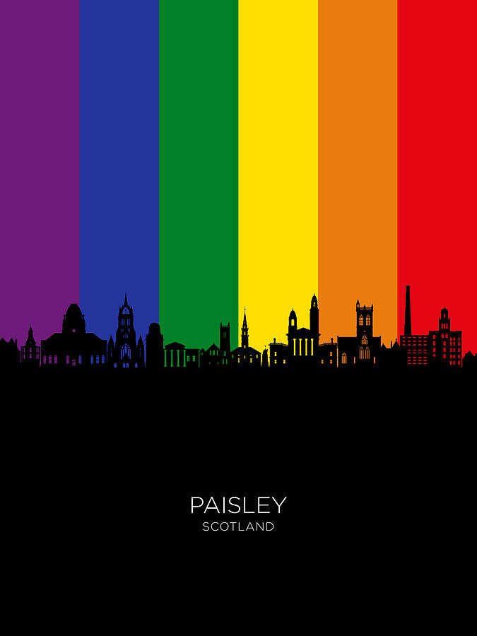 Paisley Scotland Skyline #18 Digital Art by Michael Tompsett