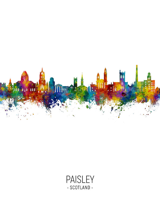 Paisley Scotland Skyline #19 Digital Art by Michael Tompsett