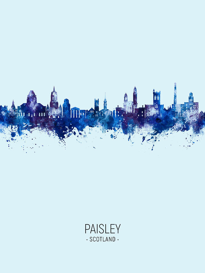 Paisley Scotland Skyline #21 Digital Art by Michael Tompsett