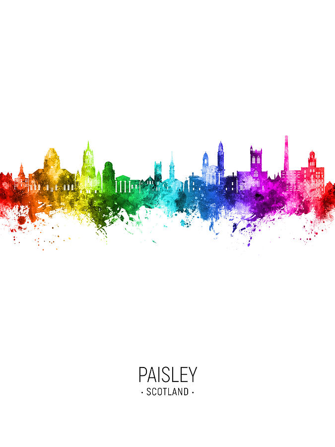 Paisley Scotland Skyline #22 Digital Art by Michael Tompsett