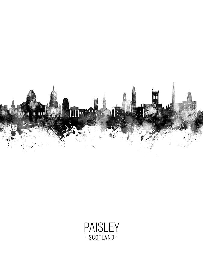 Paisley Scotland Skyline #23 Digital Art by Michael Tompsett