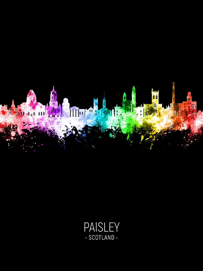 Paisley Scotland Skyline #25 Digital Art by Michael Tompsett