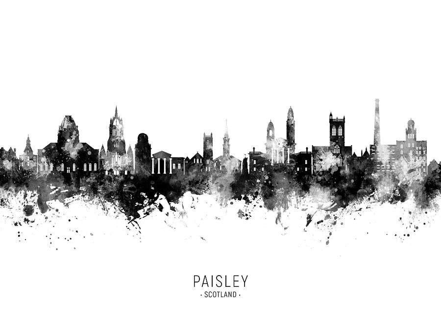 Paisley Scotland Skyline #98 Digital Art by Michael Tompsett