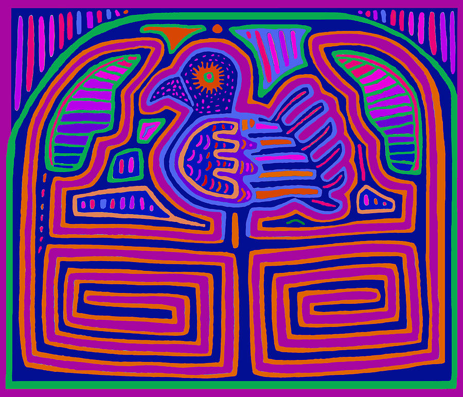 Pajaro in a Maze Digital Art by Vagabond Folk Art - Virginia Vivier