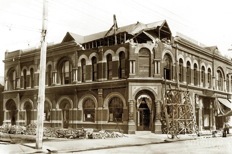 Pajaro Valley Photograph - Pajaro Valley Bank Watsonville, built in 1893 by Monterey County Historical Society