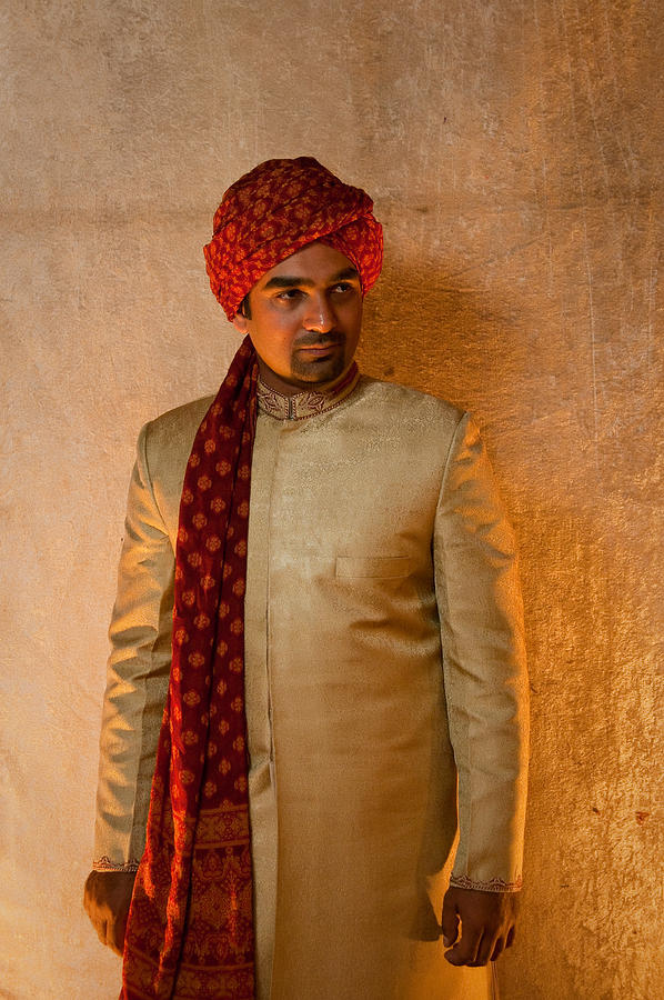 Pakistani Groom posing at his Wedding Photograph by Tom McShane