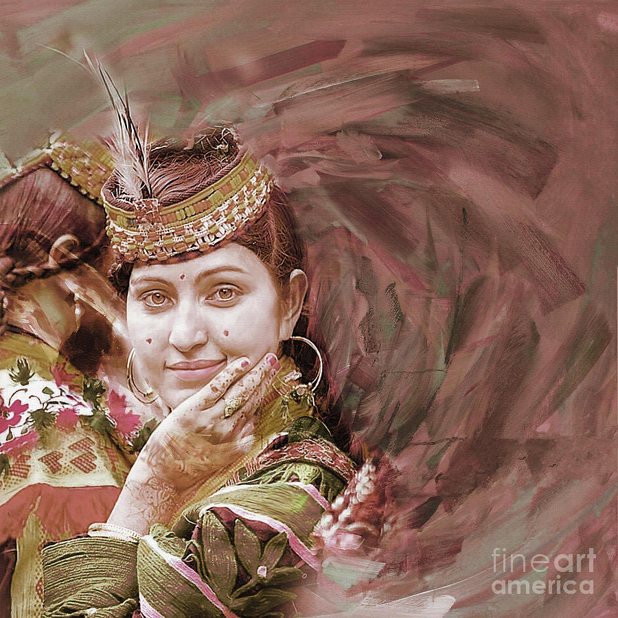 Pakistani Kalash Girls  Painting by Gull G