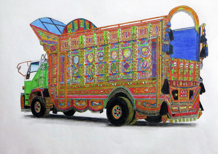 Pakistani Truck Art By Mubarak S Art Drawing By Dr Mubarak Muhammad Ali   Pakistani Truck Art By Mubaraks Art Dr Mubarak Muhammad Ali 