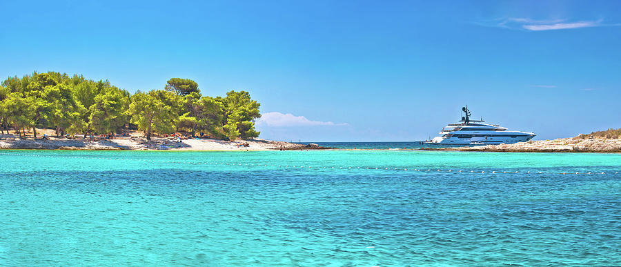 Pakleni Otoci Arcipelago Beach And Superyacht Panoramic View Photograph By Brch Photography Pixels