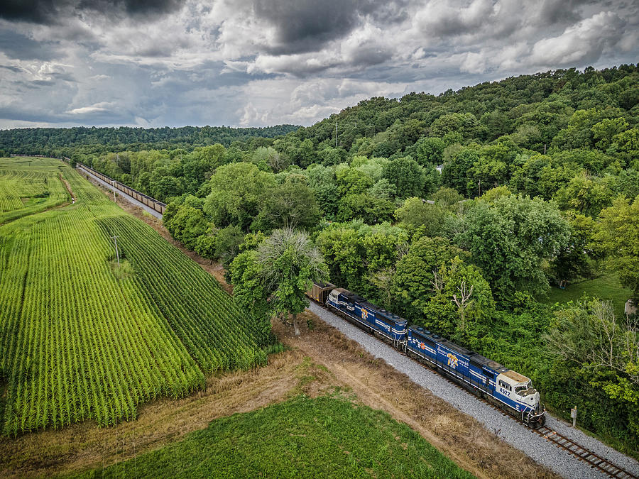 PAL loaded coal headed north through the valley at Spring Lick Kentucky Photograph by Jim Pearson