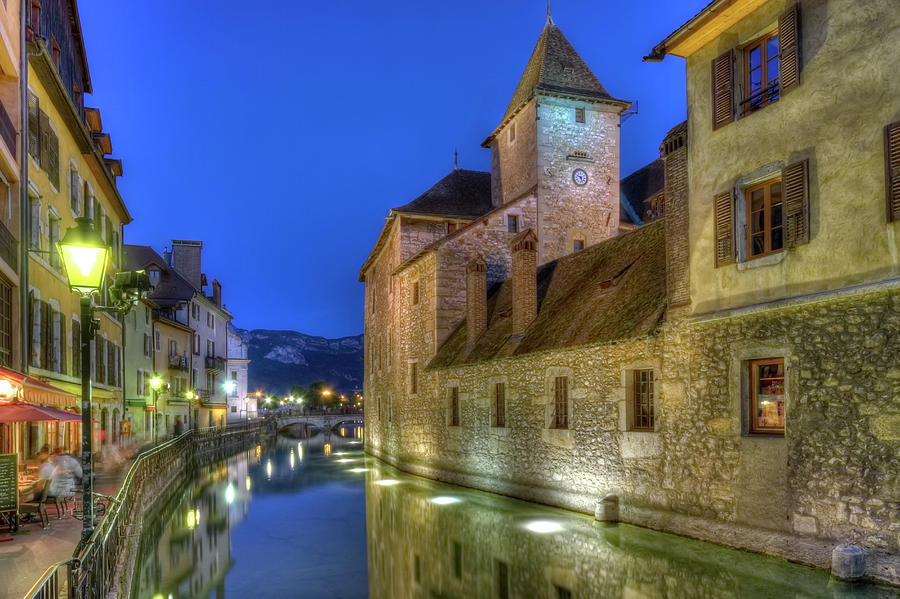 Palace L Ile on the Thiou Canal in Old Annecy, France, HDR Photograph by Elenarts - Elena Duvernay photo