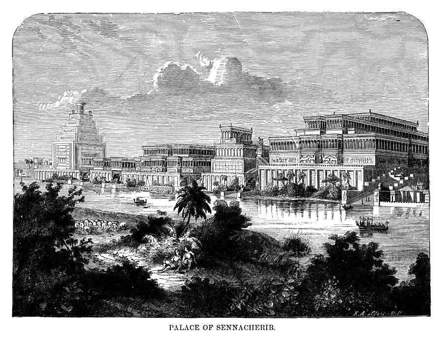 Palace of Sennacherib Drawing by Benoitb