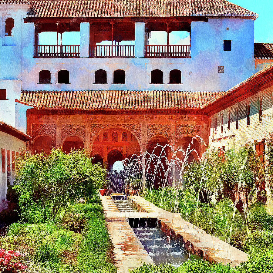 Palacio de Generalife Alhambra Mixed Media by Tatiana Travelways