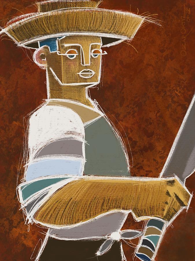 Paladin de la Cultura Painting by Oscar Ortiz