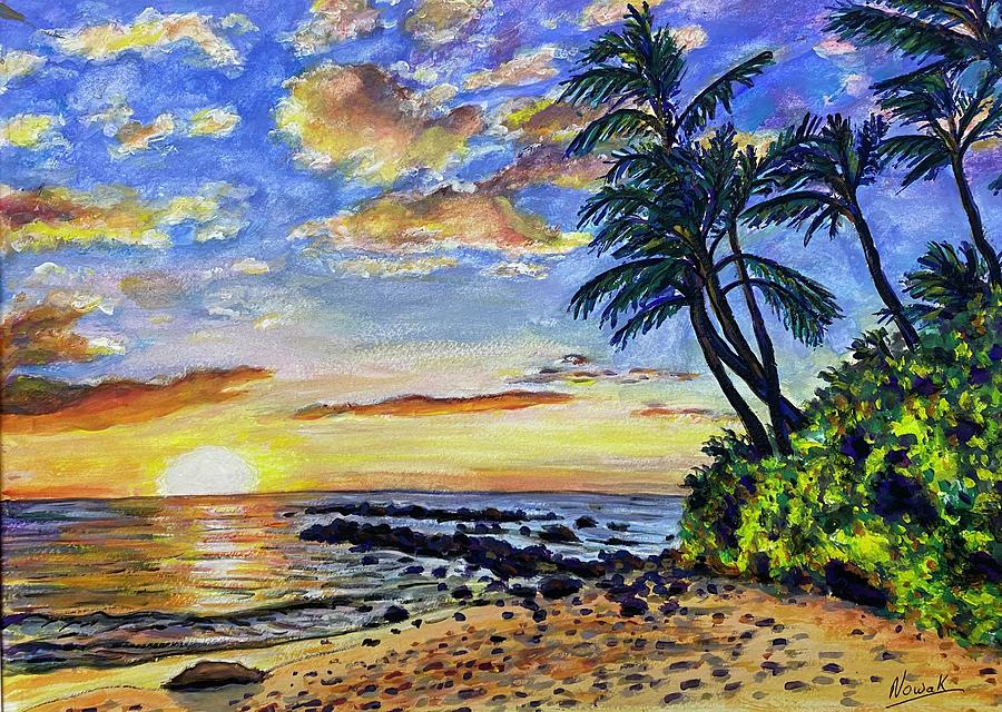 Palaeau Beach, Maui Painting by Richard Nowak