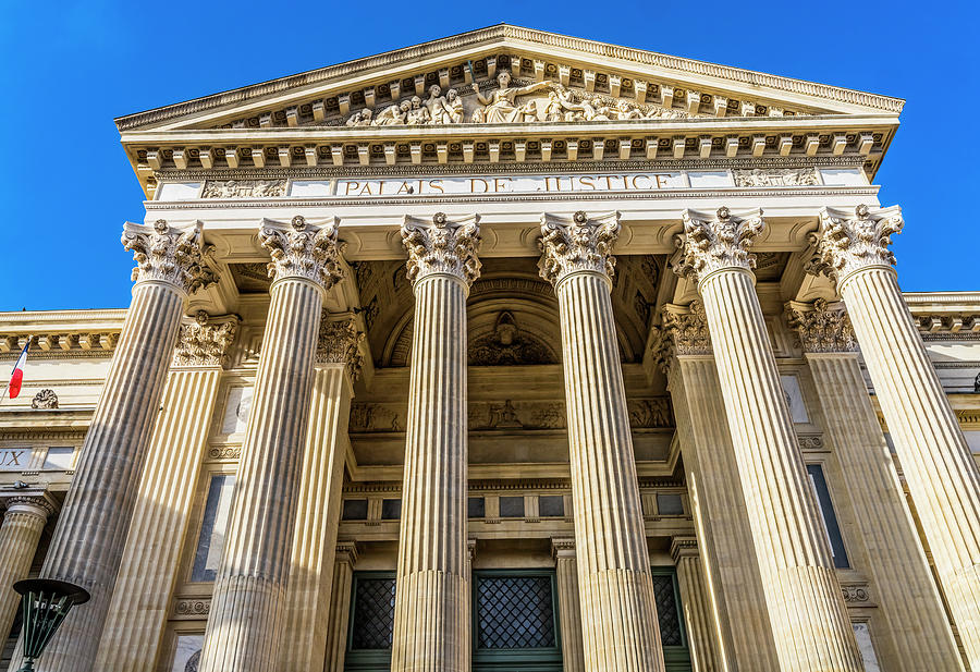 Palais de Justice Courthouse Columns Nimes Gard France Photograph by ...