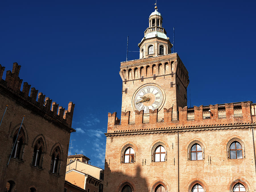 Palazzo dAccursio Clock Tower in Bologna Italy Photograph by John Rizzuto