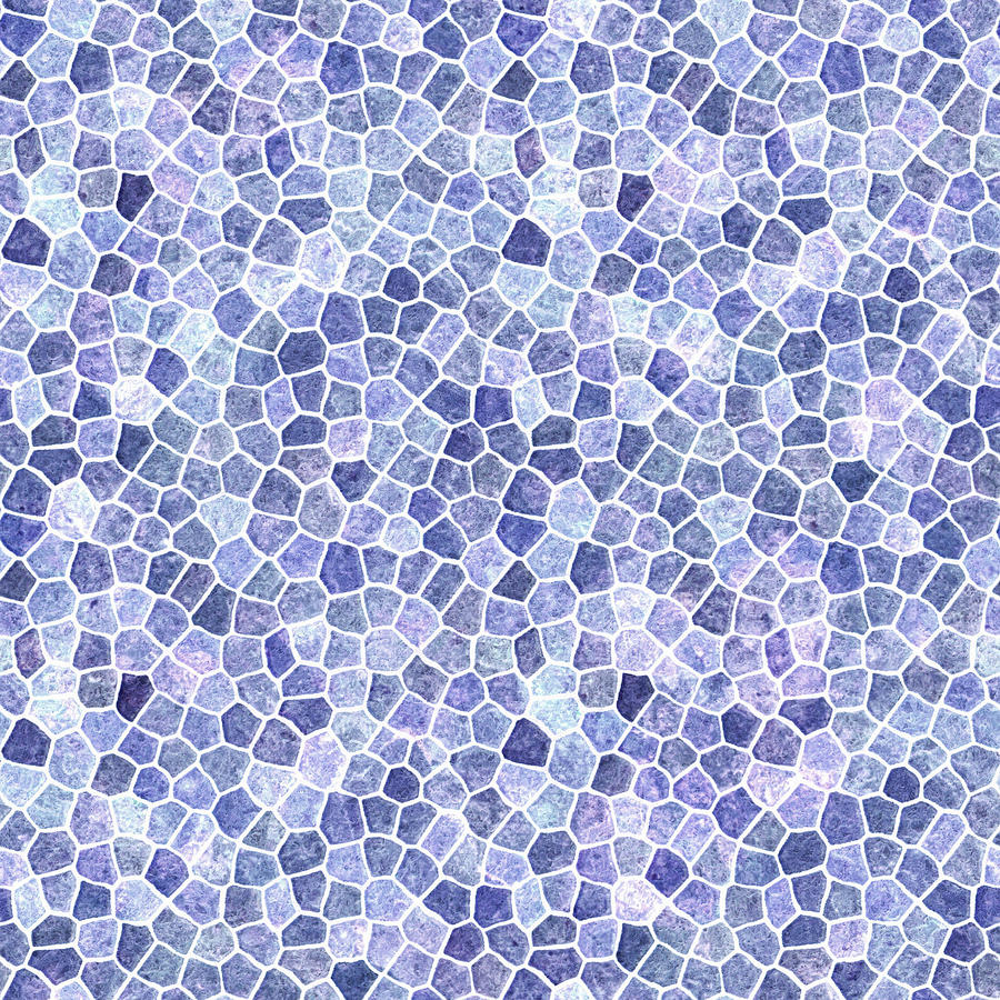 Pale Blue Cobbled Patchwork Terrazo Pattern Digital Art by Taiche Acrylic Art