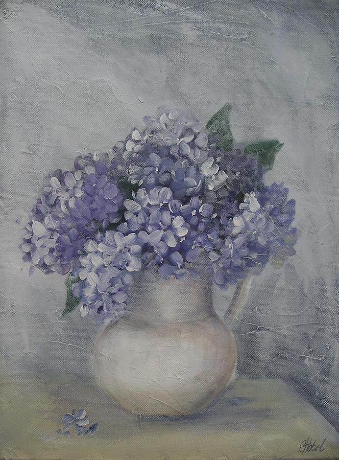 Pale blue flower painting  Painting by Chris Hobel