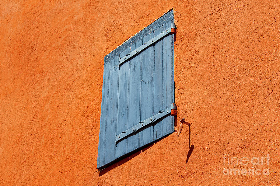 Pale Blue Window Shutter in Roussillon Photograph by Bob Phillips