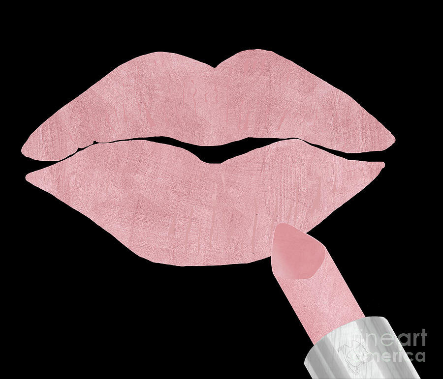 Pale Pink Lipstick Kiss Fashion Art Painting by Tina Lavoie - Pixels