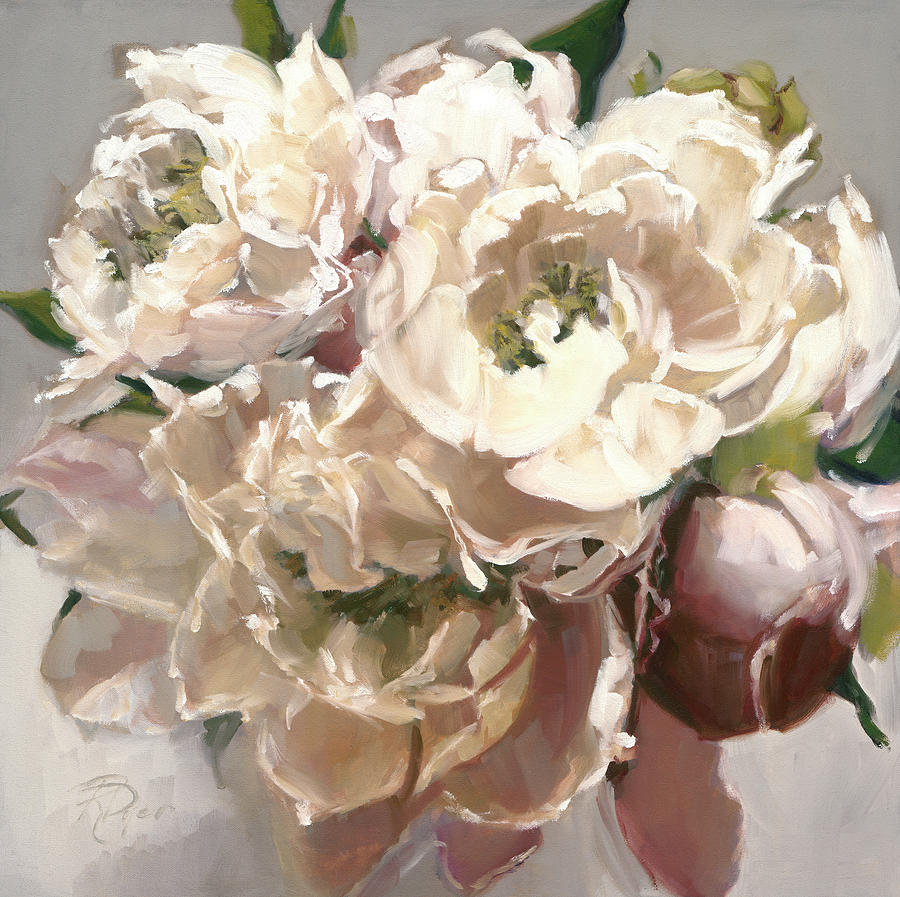 Soft Pink Peonies Painting by Roxanne Dyer