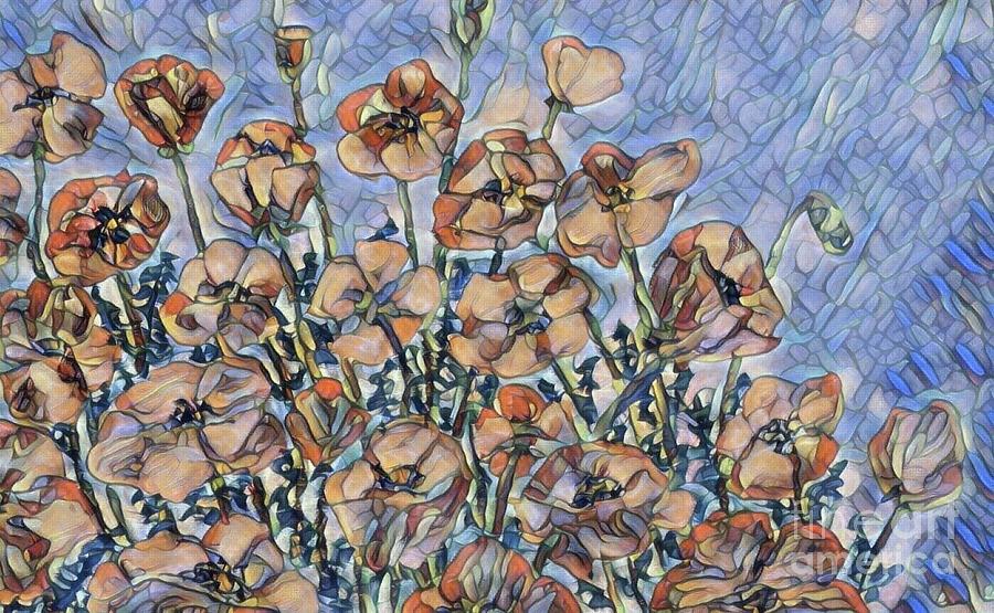 Pale Poppies Painting by Bradley Boug