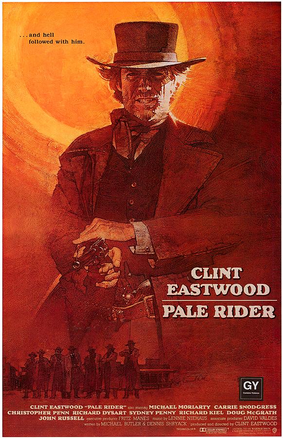 Clint Eastwood Mixed Media - Pale Rider, 1985 - art by Bill Gold by Movie World Posters