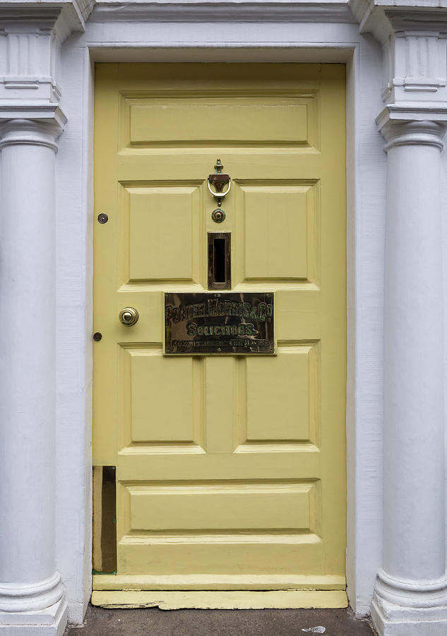 Pale Yellow Door Architecture - Dublin Photograph by Georgia Fowler