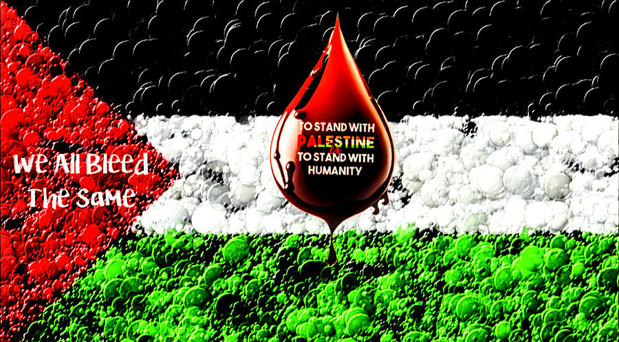 Palestine Flag Painting - Palestine Flag by Vanessa Sisk