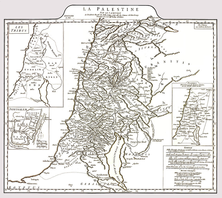Palestine Map 1767 La Palestine Photograph by Phil Cardamone