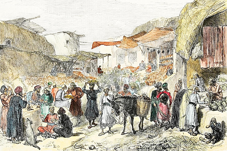 Palestine Market in 1879 Photograph by Munir Alawi