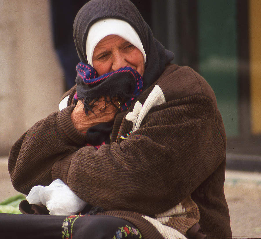 Palestinisn Market Woman Winter Photograph
