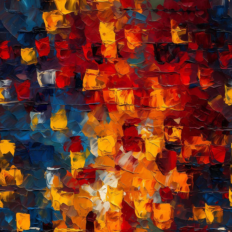 Palette Knife Abstract Squares Digital Art by Caito Junqueira