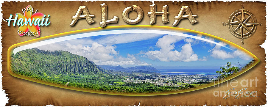 Pali Lookout Surf Board Photograph by Aloha Art