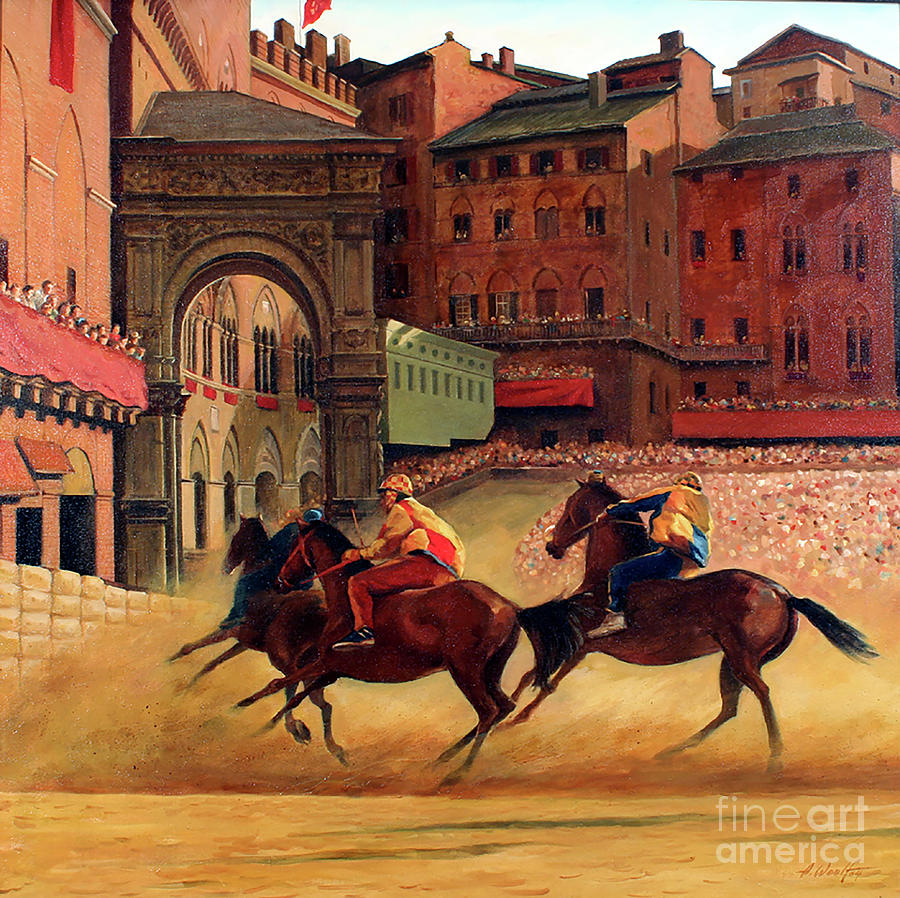 Palio Di Siena Painting - Palio di Siena by Anatol Woolf