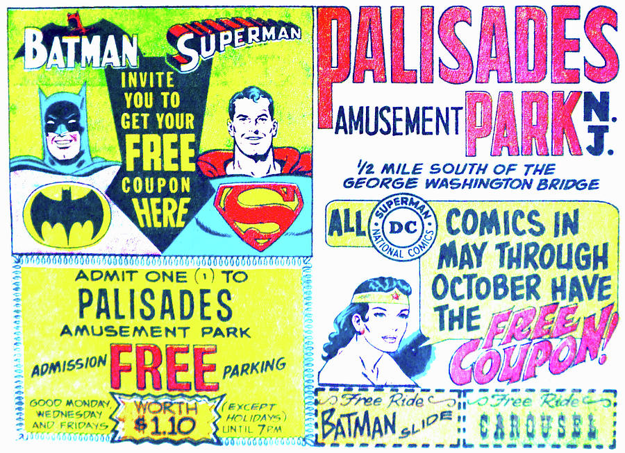 Palisades Park And Dc Comics Add Circa 1960s Photograph